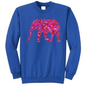 Pink Red Heart Valentines Day Gift Cute Gift Elephant Great Gift Tall Sweatshirt