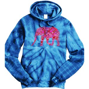 Pink Red Heart Valentines Day Gift Cute Gift Elephant Great Gift Tie Dye Hoodie