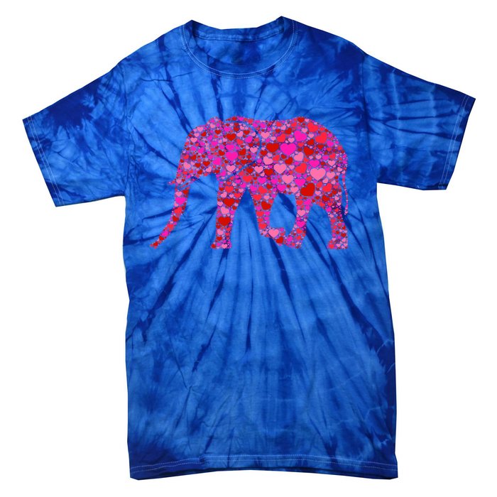 Pink Red Heart Valentines Day Gift Cute Gift Elephant Great Gift Tie-Dye T-Shirt