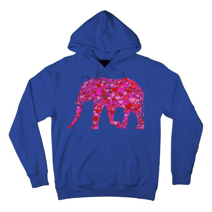 Pink Red Heart Valentines Day Gift Cute Gift Elephant Great Gift Tall Hoodie