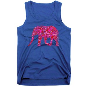 Pink Red Heart Valentines Day Gift Cute Gift Elephant Great Gift Tank Top