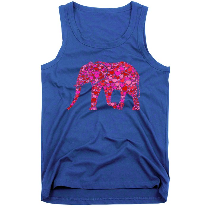 Pink Red Heart Valentines Day Gift Cute Gift Elephant Great Gift Tank Top