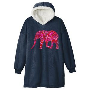 Pink Red Heart Valentines Day Gift Cute Gift Elephant Great Gift Hooded Wearable Blanket