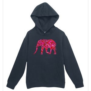 Pink Red Heart Valentines Day Gift Cute Gift Elephant Great Gift Urban Pullover Hoodie