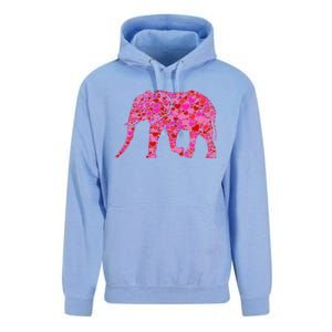 Pink Red Heart Valentines Day Gift Cute Gift Elephant Great Gift Unisex Surf Hoodie