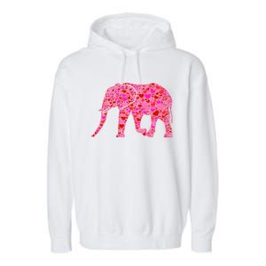 Pink Red Heart Valentines Day Gift Cute Gift Elephant Great Gift Garment-Dyed Fleece Hoodie