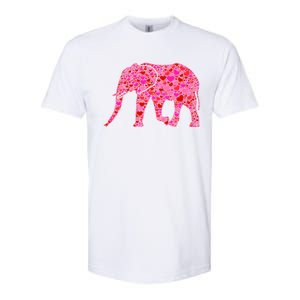 Pink Red Heart Valentines Day Gift Cute Gift Elephant Great Gift Softstyle CVC T-Shirt