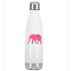 Pink Red Heart Valentines Day Gift Cute Gift Elephant Great Gift Stainless Steel Insulated Water Bottle