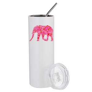 Pink Red Heart Valentines Day Gift Cute Gift Elephant Great Gift Stainless Steel Tumbler