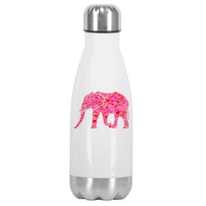 Pink Red Heart Valentines Day Gift Cute Gift Elephant Great Gift Stainless Steel Insulated Water Bottle