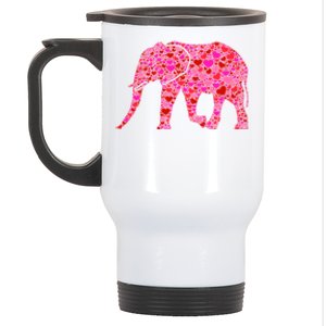 Pink Red Heart Valentines Day Gift Cute Gift Elephant Great Gift Stainless Steel Travel Mug