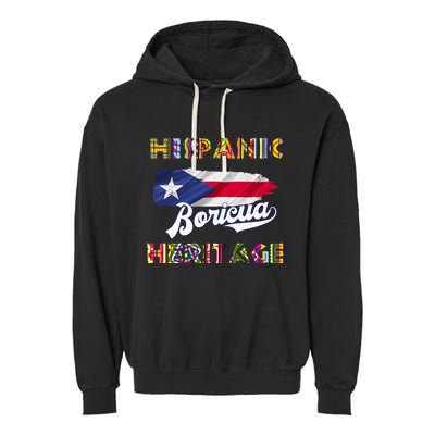 Puerto Rico Hispanic Heritage Month Boricua Garment-Dyed Fleece Hoodie