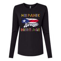 Puerto Rico Hispanic Heritage Month Boricua Womens Cotton Relaxed Long Sleeve T-Shirt