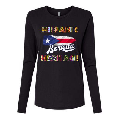 Puerto Rico Hispanic Heritage Month Boricua Womens Cotton Relaxed Long Sleeve T-Shirt