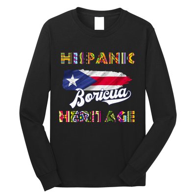 Puerto Rico Hispanic Heritage Month Boricua Long Sleeve Shirt