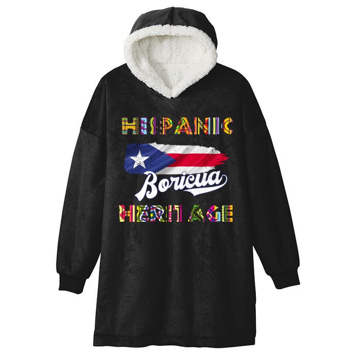 Puerto Rico Hispanic Heritage Month Boricua Hooded Wearable Blanket