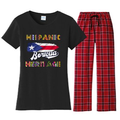 Puerto Rico Hispanic Heritage Month Boricua Women's Flannel Pajama Set