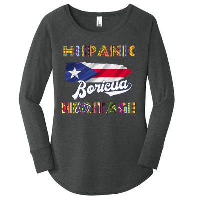 Puerto Rico Hispanic Heritage Month Boricua Women's Perfect Tri Tunic Long Sleeve Shirt