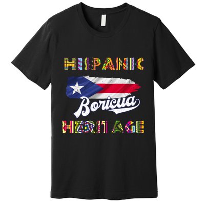Puerto Rico Hispanic Heritage Month Boricua Premium T-Shirt
