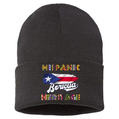 Puerto Rico Hispanic Heritage Month Boricua Sustainable Knit Beanie