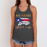 Puerto Rico Hispanic Heritage Month Boricua Women's Knotted Racerback Tank