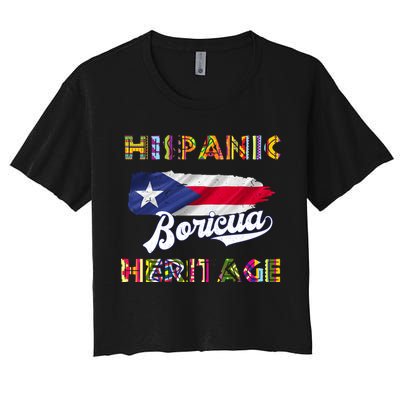 Puerto Rico Hispanic Heritage Month Boricua Women's Crop Top Tee