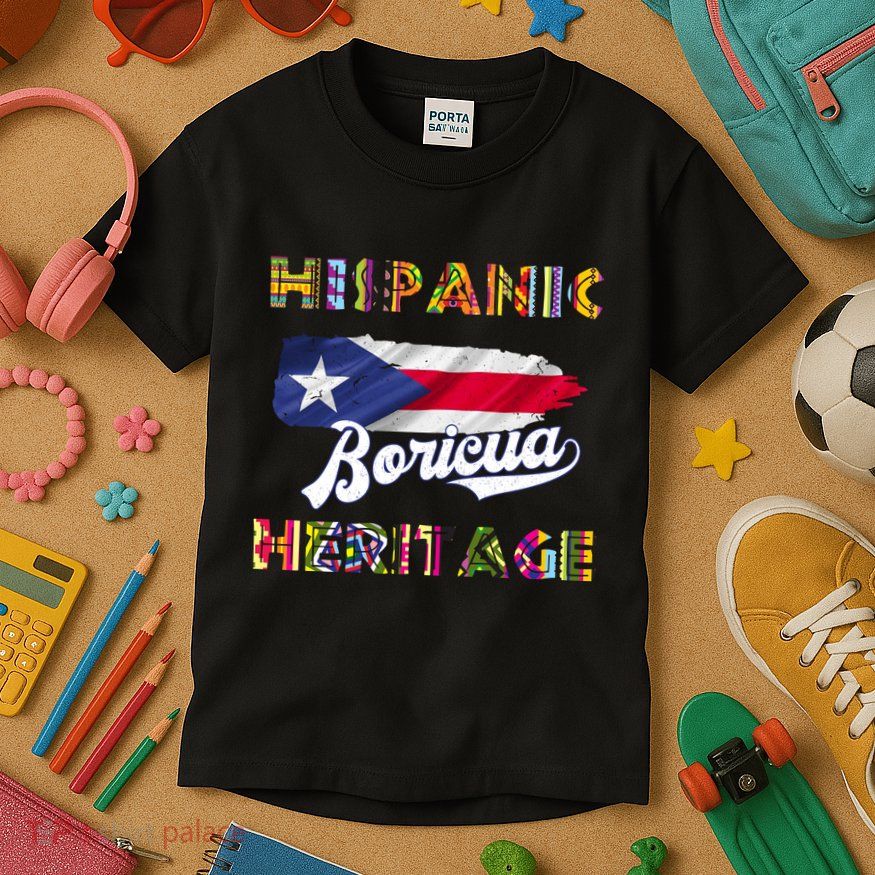 Puerto Rico Hispanic Heritage Month Boricua Kids T-Shirt