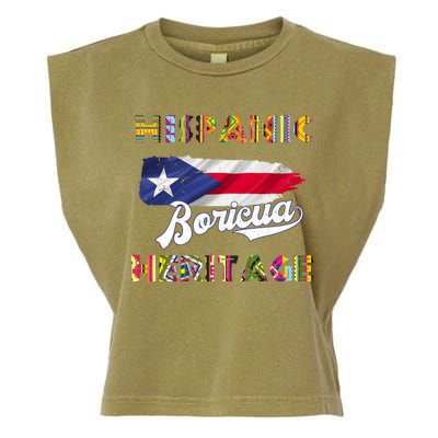 Puerto Rico Hispanic Heritage Month Boricua Garment-Dyed Women's Muscle Tee