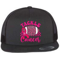 Pink Ribbon Hippie Tackle Football Breast Cancer Awareness Gift Flat Bill Trucker Hat