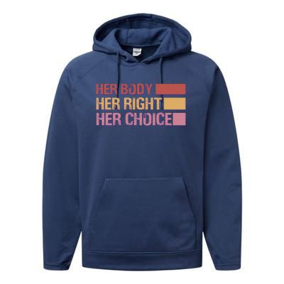 Pro Roe Her Body Her Right Her Choice Performance Fleece Hoodie