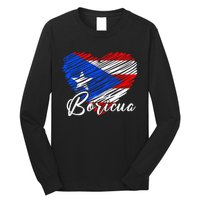 Puerto Rican Hispanic Heritage Boricua Puerto Rico Heart Long Sleeve Shirt