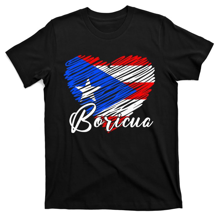 Puerto Rican Hispanic Heritage Boricua Puerto Rico Heart T-Shirt