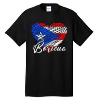 Puerto Rican Hispanic Heritage Boricua Puerto Rico Heart Tall T-Shirt