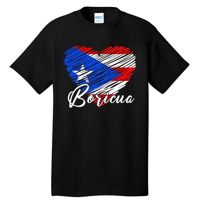 Puerto Rican Hispanic Heritage Boricua Puerto Rico Heart Tall T-Shirt