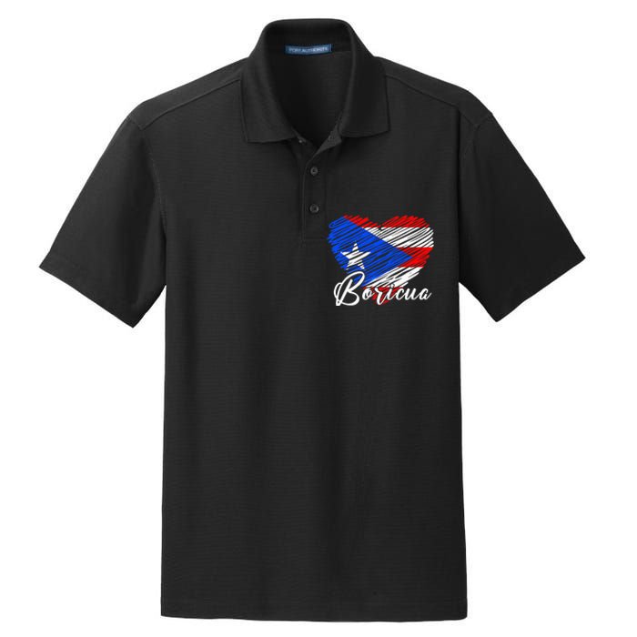 Puerto Rican Hispanic Heritage Boricua Puerto Rico Heart Dry Zone Grid Polo