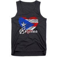 Puerto Rican Hispanic Heritage Boricua Puerto Rico Heart Tank Top