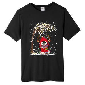 Penguin Reindeer Hat Santa Christmas Tree Funny Penguin Xmas Gift Tall Fusion ChromaSoft Performance T-Shirt