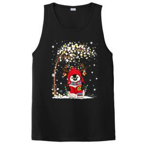 Penguin Reindeer Hat Santa Christmas Tree Funny Penguin Xmas Gift PosiCharge Competitor Tank