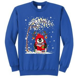 Penguin Reindeer Hat Santa Christmas Tree Funny Penguin Xmas Gift Sweatshirt