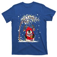 Penguin Reindeer Hat Santa Christmas Tree Funny Penguin Xmas Gift T-Shirt