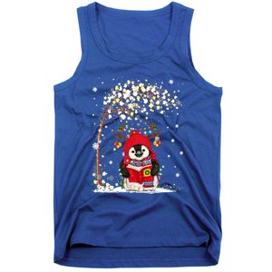 Penguin Reindeer Hat Santa Christmas Tree Funny Penguin Xmas Gift Tank Top