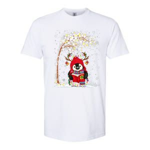 Penguin Reindeer Hat Santa Christmas Tree Funny Penguin Xmas Gift Softstyle CVC T-Shirt