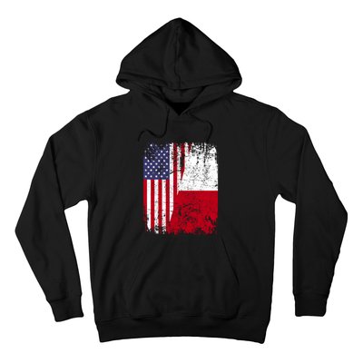 POLISH ROOTS Half American Flag USA POLAND FLAG Polska Hoodie