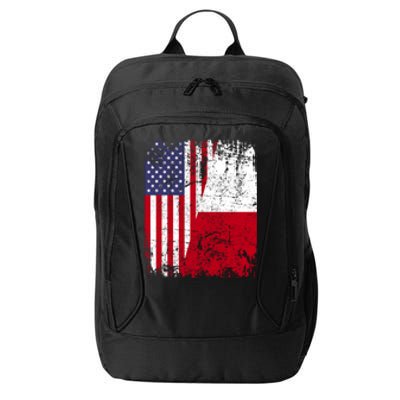 POLISH ROOTS Half American Flag USA POLAND FLAG Polska City Backpack