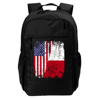 POLISH ROOTS Half American Flag USA POLAND FLAG Polska Daily Commute Backpack