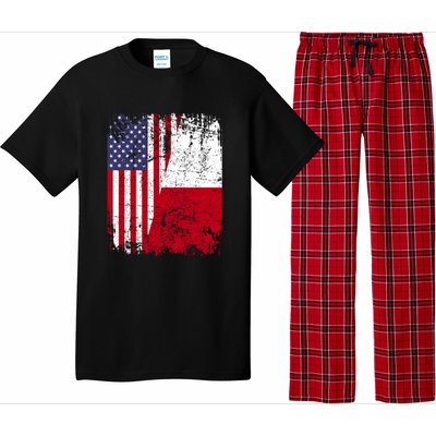 POLISH ROOTS Half American Flag USA POLAND FLAG Polska Pajama Set