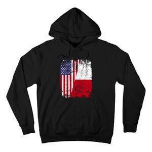 POLISH ROOTS Half American Flag USA POLAND FLAG Polska Tall Hoodie