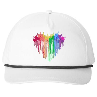 Pride Rainbow Heart Graphic Lgbt Snapback Five-Panel Rope Hat