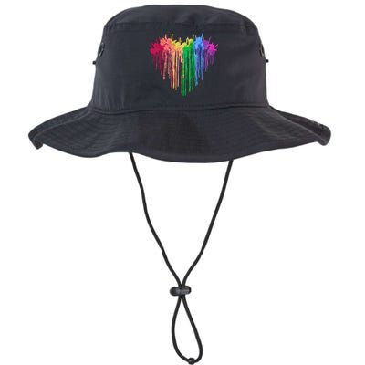 Pride Rainbow Heart Graphic Lgbt Legacy Cool Fit Booney Bucket Hat