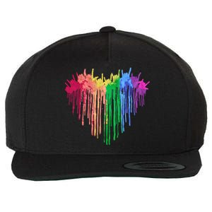 Pride Rainbow Heart Graphic Lgbt Wool Snapback Cap